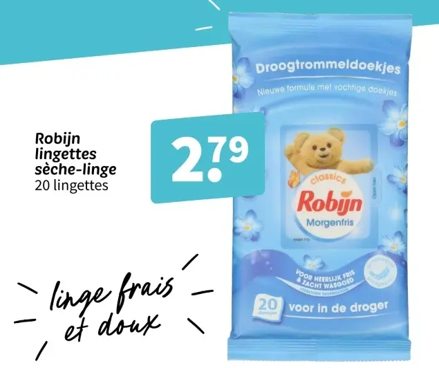 Offre: lingettes sèche-linge