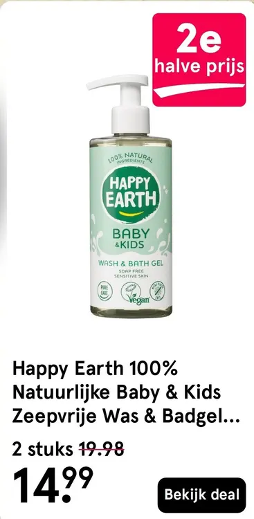 Aanbieding: Happy Earth 100% Natuurlijke Baby & Kids Zeep