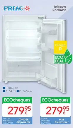 Promotie: Inbouw koelkast