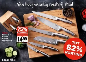 Aanbieding: Limited Edition Houten Messenblok