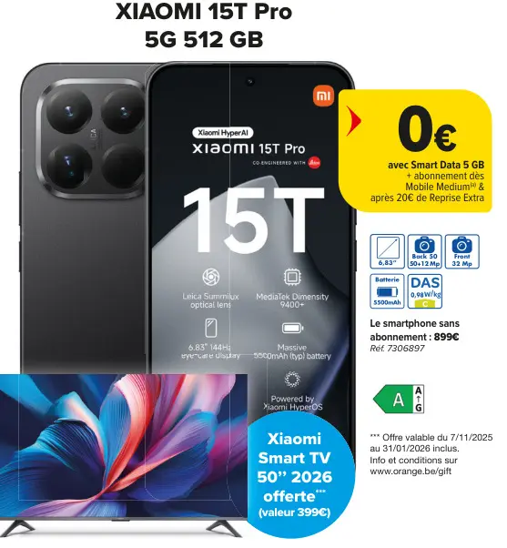 Offre: Xiaomi 15T Pro 5G 512 GB