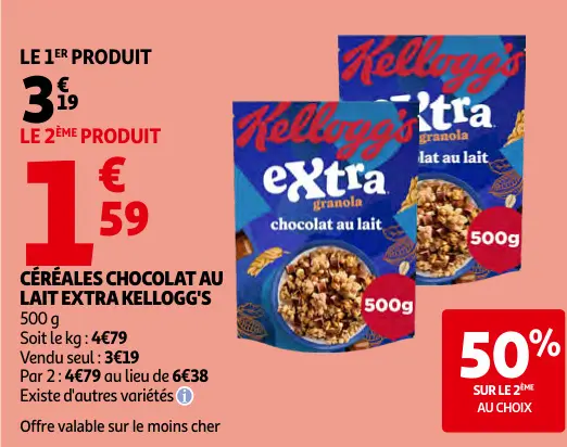Promotie: Céréales chocolat au lait extra