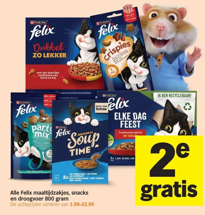 Aanbieding: Felix maaltijdzakjes, snacks en droogvoer