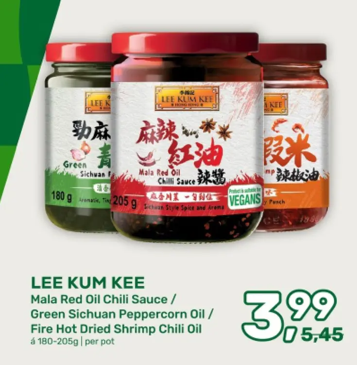 Aanbieding: Mala Red Oil Chili Sauce / Green Sichuan Peppercorn Oil / Fire Hot Dried Shrimp Chili Oil