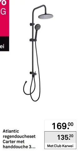 Aanbieding: Atlantic regendoucheset Carter met handdouche