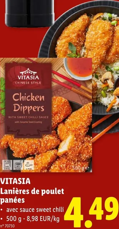 Offre: Lanières de poulet panées