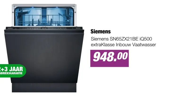Aanbieding: Siemens SN65ZX21BE iQ500 extraKlasse Inbouw Vaatwasser