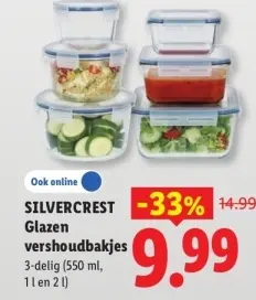Aanbieding: Glazen vershoudbakjes