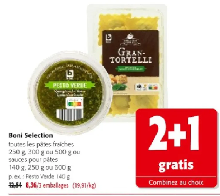 Offre: Boni Selection Pesto Verde and Gran-Tortelli