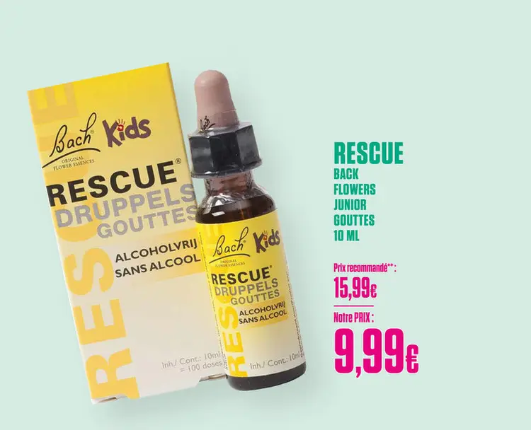 Offre: Bach Flower Rescue Junior Gouttes 10ml - Bach Flower