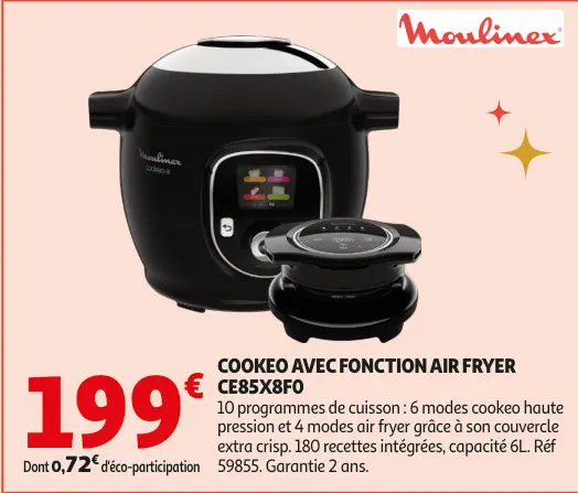 Offre: Cookeo avec fonction air fryer ce85x8f0