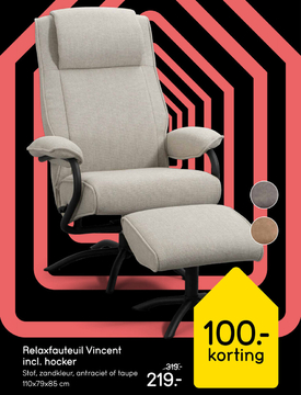 Aanbieding: Relaxfauteuil Vincent incl. hocker