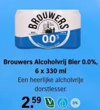 Aanbieding: Brouwers Alcoholvrij Bier 0.0%