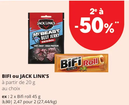 Offre: Snacks de viande