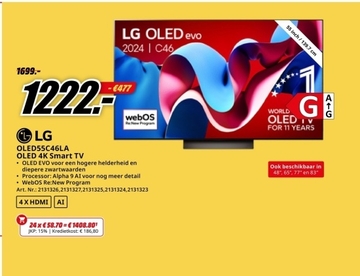 Aanbieding: LG OLED55C46LA OLED 4K Smart TV