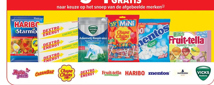 Aanbieding: Snoep van afgebeelde merken