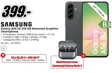 Offre: Galaxy A56 5G 256 GB Awesome Graphite Smartph