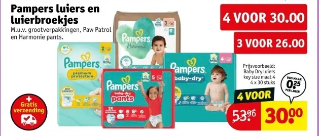 Aanbieding: Pampers luiers en luierbroekjes