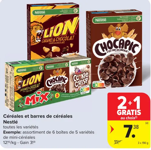 Offre: Céréales et barres de céréales