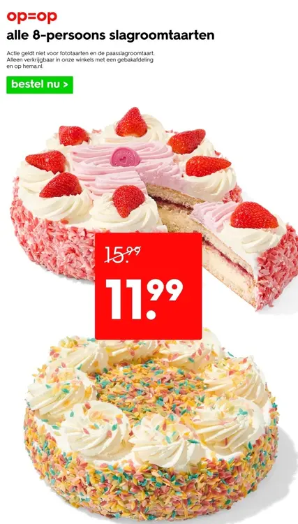 Aanbieding: 8-persoons slagroomtaarten