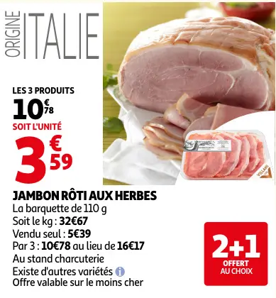 Offre: Jambon rôti aux herbes