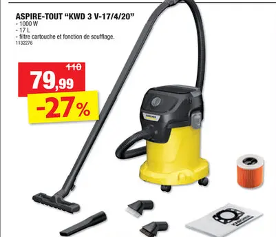 Offre: Kà¤rcher KWD 3 V-17/4/20 aspirateur eau et poussières 17l