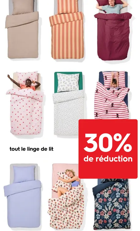 Offre: tout le linge de lit
