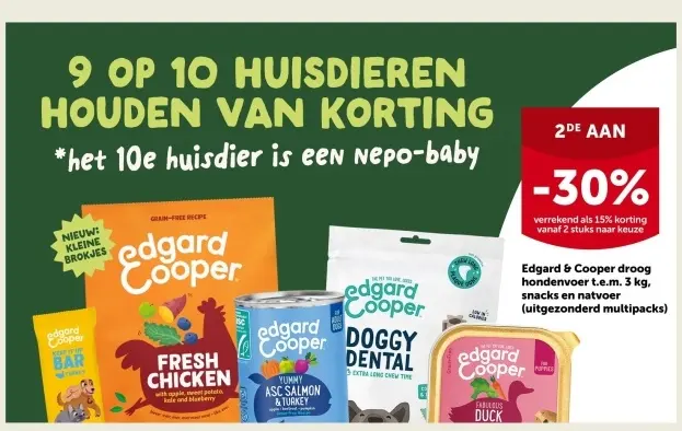 Promotie: Edgard & Cooper droog hondenvoer t.e.m. 3 kg, snacks en natvoer