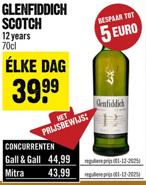 Aanbieding: Glenfiddich Single Malt 12 Years Whisky 70 cl