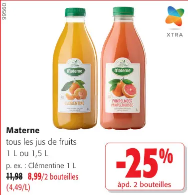Offre: jus de fruits