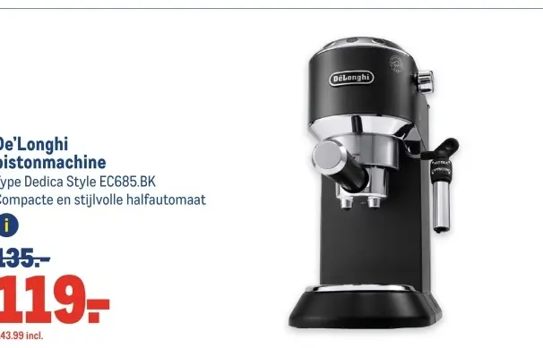 Aanbieding: De'Longhi pistonmachine