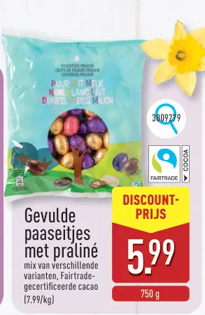 Promotie: Gevulde paaseitjes met praliné