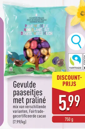 Promotie: Gevulde paaseitjes met praliné