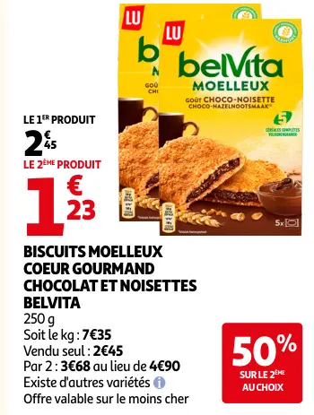 Promotie: Biscuits moelleux coeur gourmand chocolat et 