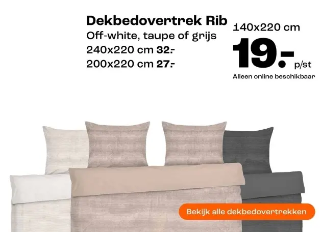 Aanbieding: Dekbedovertrek Rib