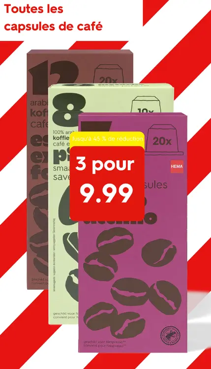 Offre: capsules de café
