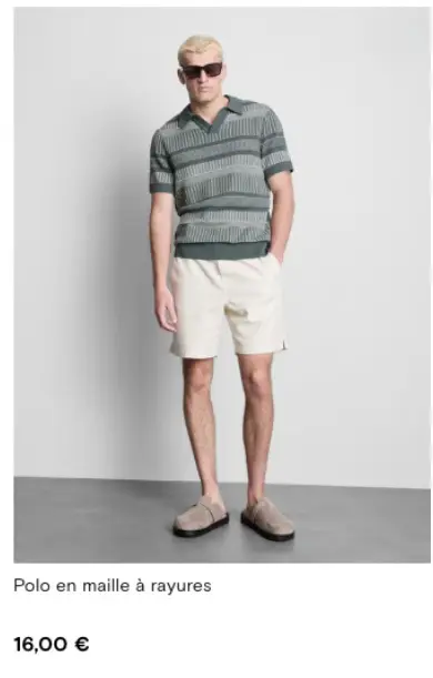 Offre: Polo en maille à rayures