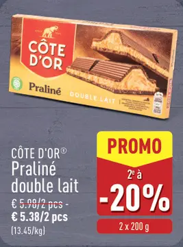 Offre: CÔTE D'OR® Praliné double lait