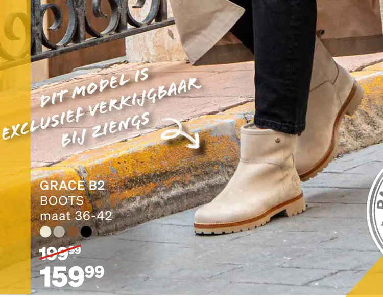 Aanbieding: Panama Jack Grace B2 Boots beige Nubuck Enkellaarsjes - beige