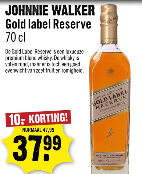 Aanbieding: Johnnie Walker Gold Label Reserve Whisky 70 cl