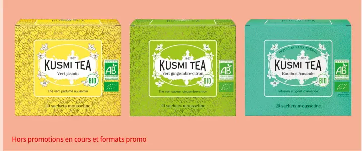Promotie: KUSMI TEA Vert jasmin, KUSMI TEA Vert gingemb