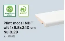 Aanbieding: Plint model MDF wit