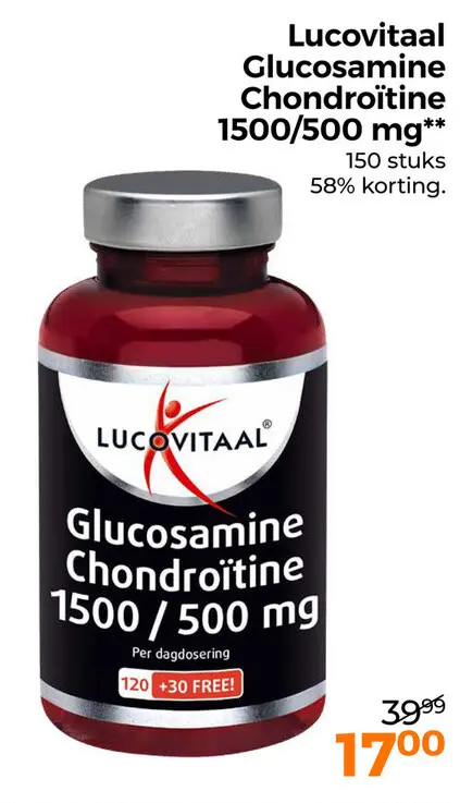 Aanbieding: Lucovitaal Glucosamine Chondroïtine 1500/500 mg