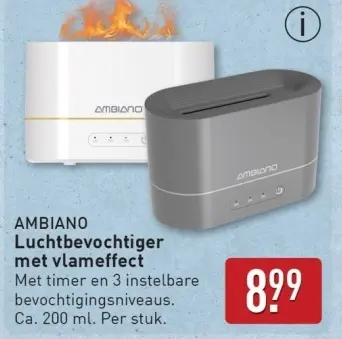 Aanbieding: Luchtbevochtiger met vlameffect