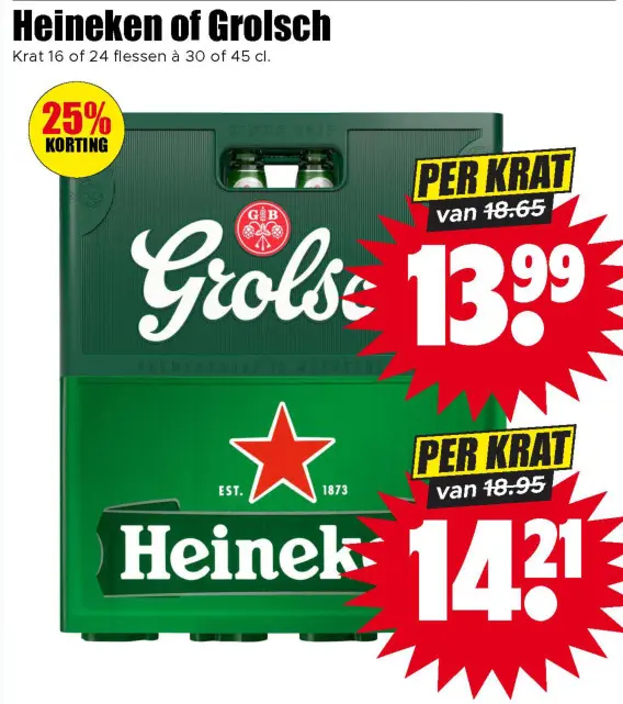 Aanbieding: Heineken of Grolsch
