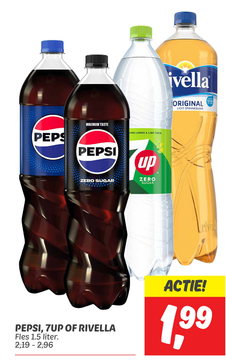 Aanbieding: Pepsi, 7UP of Rivella