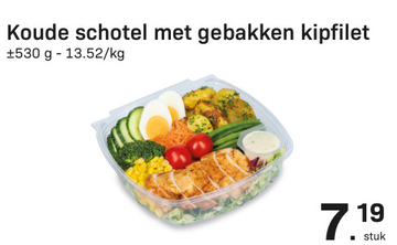 Aanbieding: Koude schotel met gebakken kipfilet