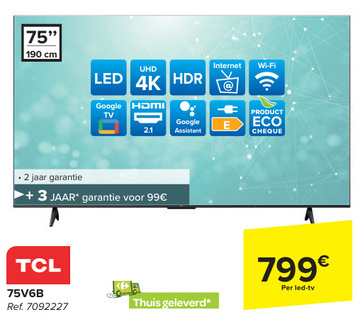 Aanbieding: TCL led-tv 75V6B