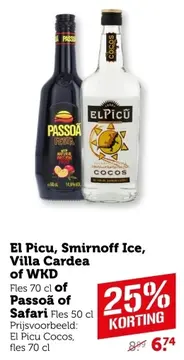 Aanbieding: El Picu, Smirnoff Ice, Villa Cardea of WKD