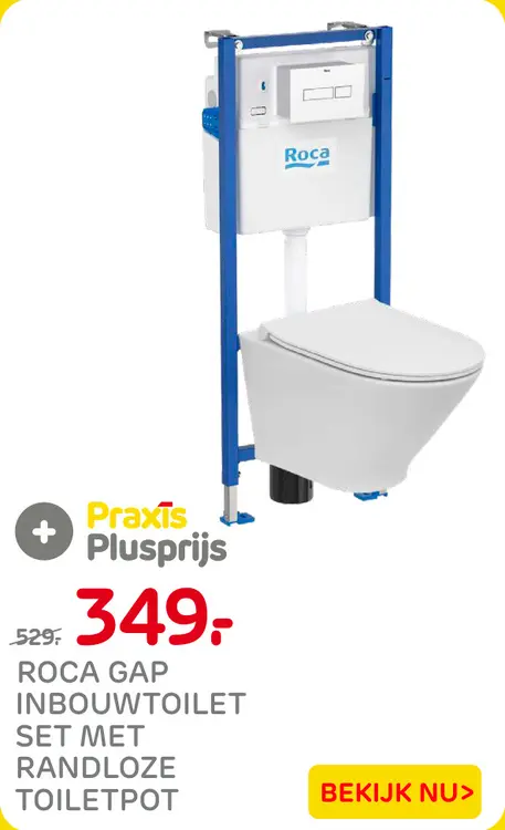 Aanbieding: Roca Gap inbouwtoilet set met randloze toiletpot